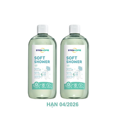 [DATE 04-2026]Combo 2 Sữa tắm, rửa mặt không xà phòng cho mọi loại da và da nhạy cảm Stanhome Soft Shower Gel Douche Corps Et Visage Tous types de peaux 740ML/chai
