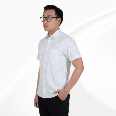 Áo sơ mi nam trắng họa tiết vệt xanh xám GENTITI By Thái Tuấn - 1C813HAKT121