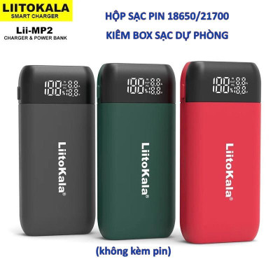 Hộp Sạc Pin 18650 21700 Li-ion LiitoKala MP2 Kiêm Hộp Sạc Dự Phòng QC3.0 PD3.0 Tháo Lắp Dễ Dàng