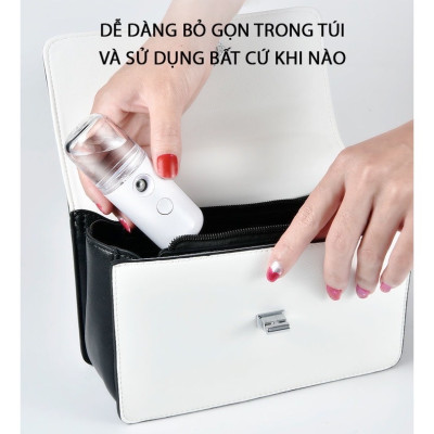 Sản phẩm dụng cụ trang điểm làm đẹp -Xịt khoáng nano , phun sương  mặt , mini cầm tay ,giúp giữ ẩm , mịn màng ,mát mẻ , không bị khô , nhỏ gọn dễ mang theo 