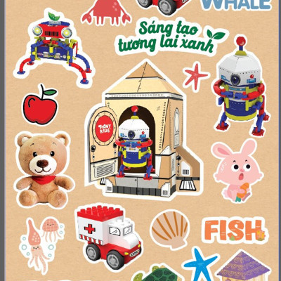 Combo 6 Bộ Đồ Chơi DIY TOONYKIDS Thú Cảm Xúc All The Feels TN00424-001 [Tặng Kèm Sticker]