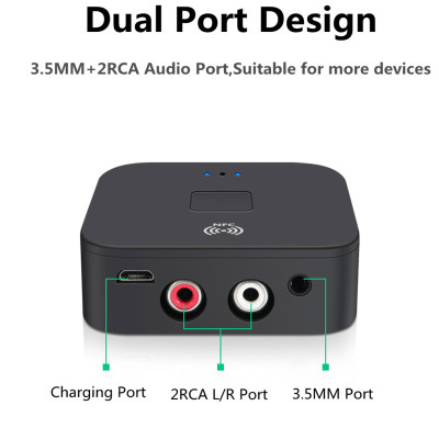 Hàng Chính Hãng - Thiết Bị Nhận Bluetooth B11 - Bluetooth Phiên Bản 5.0 Phạm Vi Kết Nối 10m Hỗ Trợ NFC Kết Nối Đa Dạng 3.5mm AV Giảm Thiểu Tiếng Ồn Chip Giải Mã Bluetooth Cao Cấp Trở Kháng Đầu Ra 75Ω Nhựa ABS Nhỏ Gọn Dễ Sử Dụng Điện Áp 5V - ROGTZ