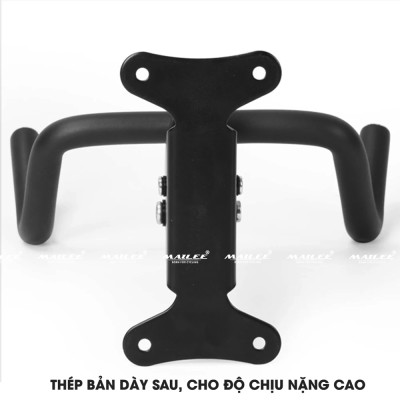 Giá treo xe đạp gắn tường ngang 2 nhánh MTR-360 có điều chỉnh nghiêng 360 độ, gập gọn lên 90 độ, kéo dài thu gọn (đầy đủ phụ kiện) + kèm dây buộc bánh xe - Mai Lee
