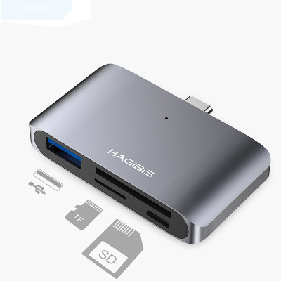 Cáp đa năng Hagibis Usb Type C To SD/TF Card/USB - Hàng chính hãng