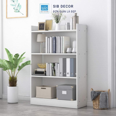 Kệ Sách Gỗ 4 Tầng SIB Decor KS2561 Thiết Kế Hiện Đại Dễ Lắp Ráp