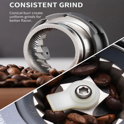 Máy xay hạt cà phê Espresso Shardor BD-CG018 Thương hiệu Anh Quốc cao cấp, Tích hợp 51 chế độ xay, Công suất 165W - HÀNG NHẬP KHẨU