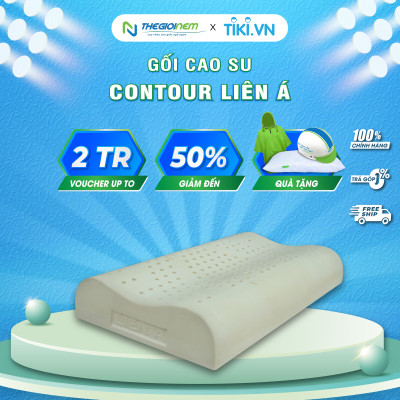 Gối Nằm Cao Su thiên nhiên  Liên Á Contour kích thước 38x60x10cm-Êm Ái mềm mại.