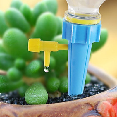 Set 5 Đầu Tưới Cây Nhỏ GIọt Thông Minh, Đầu Tưới Nhỏ Giọt Gắn Chai Nước Tự Động Tưới Cây, Chỉnh Được Lượng Nước Pots, garden decor