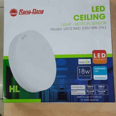 ĐÈN LED ỐP TRẦN CẢM BIẾN18W RẠNG ĐÔNG
