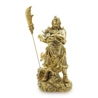 Tượng Quan công khoanh tay size đại CTQ8 23.4 x 16.4 x 28.6cm mạ vàng hoặc màu xanh lựa chọn