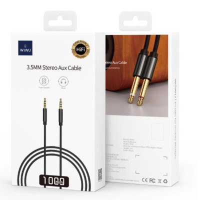 Cáp Âm Thanh Nổi Hi-Fi Wiwu 3.5mm Stereo Aux Cable YP01 Chất Lượng Âm Thanh Trung Thực, Đường Truyền Ổn Định - Hàng Chính Hãng