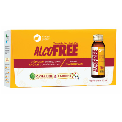 Nước uống giải rượu, thải độc gan Alcofree lốc 10 chai x 50ml