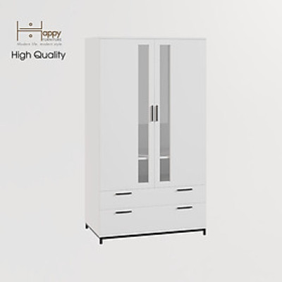 [Happy Home Furniture] LOUIS , Tủ quần áo 2 ngăn kéo 2 cửa mở - chân sắt , 100cm x 58cm x 180cm ( DxRxC), TCM_033