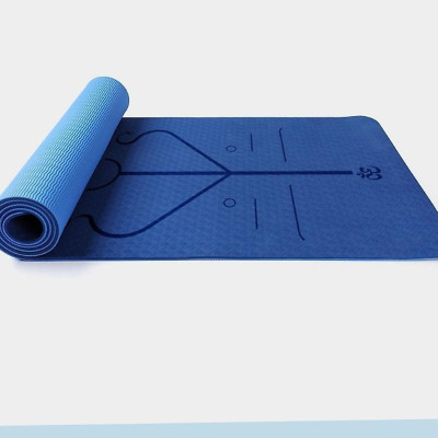 Thảm Tập Yoga Định Tuyến TPE 2 Lớp Cao Su Non + Bao Đựng Và Dây Buộc Thảm Tập Yoga - Rèn Luyện Sức Khoẻ