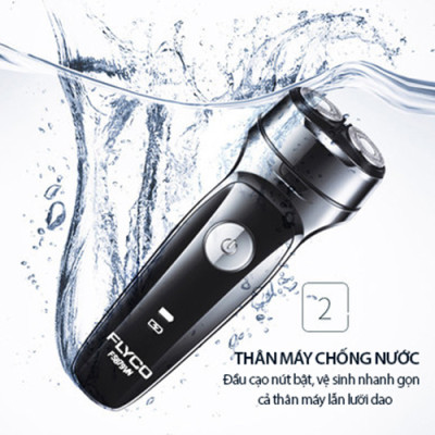 Máy Cạo Râu Flyco 2 Lưỡi Kép FS879VN Thân Máy Kháng Nước Sạc Nhanh 1 Giờ Hàng Chính Hãng