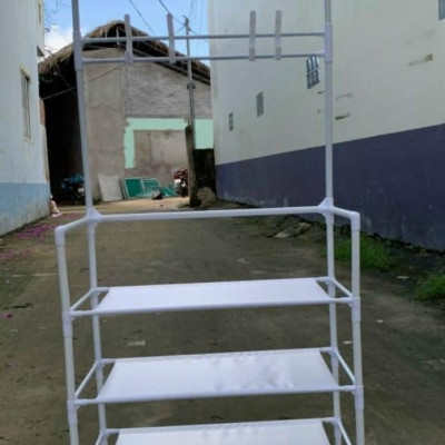 KỆ ĐỂ GIÀY DÉP KÈM MÓC TREO QUẦN ÁO ĐA NĂNG (màu ngẫu nhiên)