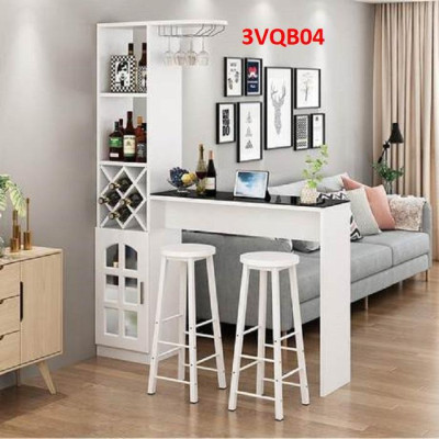 Quầy bar mini, quầy bar kiêm vách ngăn phòng khách nhà bếp 3VQB04 ( Không kèm ghế )