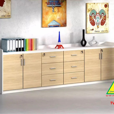 Tủ hồ sơ văn phòng, tủ tài liệu thấp gỗ MDF TVP401A - NỘI THẤT LẮP RÁP VIENDONGADV
