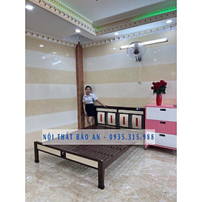 GIƯỜNG SẮT KIỂU 4 SỌC - CAO CẤP HỘP 4X8 GIÁ RẺ - KÍCH THƯỚC 1M8X2M - FREE SHIP HCM