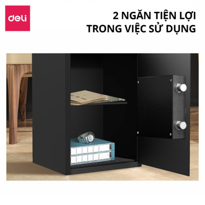 Két Sắt Mini Chính Hãng Deli, Két Sắt Gia Đình 3 Kích Thước Khóa Chống Trộm An Toàn Bảo Mật Cao