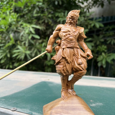 TƯỢNG TÔN NGỘ KHÔNG ( TỀ THIÊN ĐẠI THÁNH ) BẰNG GỖ  BÁCH XANH THƠM NỨC KT 20×8×6CM