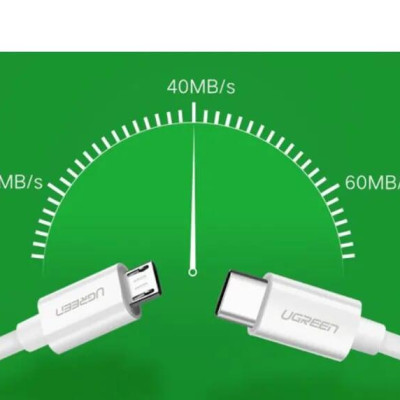 Ugreen UG40419US142TK 1.5M màu trắng Dây USB Type-C sang micro USB - HÀNG CHÍNH HÃNG