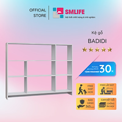 Giá sách gia đình từ gỗ công nghiệp SMLIFE Badidi