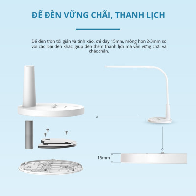 Đèn Bàn Sạc Panasonic HHGLT0346L19 5W - độ sáng 10-100%, Led Đổi màu, cổng sạc USB, Tích hợp đế đựng điện thoại tiện lợi