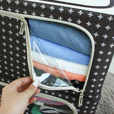 COMBO 2 TÚI ĐỰNG QUẦN ÁO KHUNG THÉP 66L-LIVING BOX 66L - Giao mẫu ngẫu nhiên