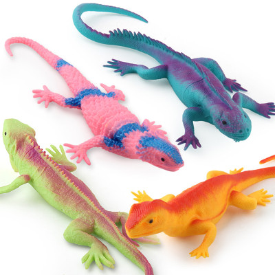 Hộp đồ chơi Tắc Kè Hoa giả Safari hoang dã 16 chi tiết (15~22 cm) mô hình trang trí có còi cao su dẻo dùng để troll bạn