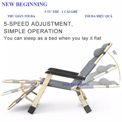 Folding Deck Chair Office Siesta Deck Chair Dual-use Outdoor Household Recliner Lazy Balcony Sun Lounge Chair Multifunctional./ Ghế xếp thư giãn, ghế xếp du lịch, giường gấp văn phòng, nội thất, ghế xếp gọn.