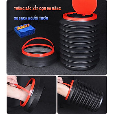 Thùng Rác Đa Năng Gấp Gọn Thùng Rác Để Ô Tô Dung Tích 4 Lít Tiện Dụng 
