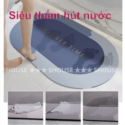 Thảm Lau Chân, COMBO 2 CHIẾC, Thảm Chùi Chân Silicon Siêu Thấm Nước, Chống Trượt, Thảm Phòng Khách, Nhà Tắm