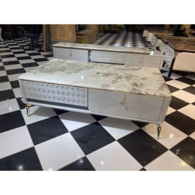 Hàng HOT GIÁ SỈ combo bàn trà + kệ tivi nhập khẩu mặt đá pandora