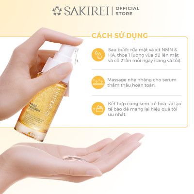 Combo Serum NMN và Kem dưỡng phục hồi da Sakirei NMN Revitalize từ Nhật Bản