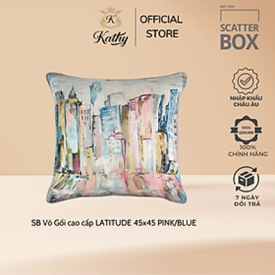 SCATTER BOX Vỏ Gối Cao Cấp nhập khẩu Ireland Anh Quốc LATITUDE màu PINK/BLUE kích thước 45x45 phong cách hiện đại