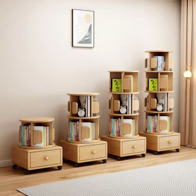 Kệ sách xoay có ngăn kéo Giá bán buôn Tủ sách gỗ nguyên khối