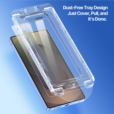 Kính Cường Lực kèm khung trợ dán Dux Ducis Roga cho Samsung Galaxy S25 Ultra/ S25 Edge, không viền đen, cảm ứng vân tay_ Hàng Chính Hãng