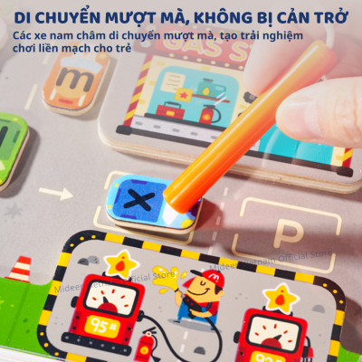Bảng gỗ mê cung, bảng chữ cái cho bé Mideer Magnetic Maze · Parking Lot