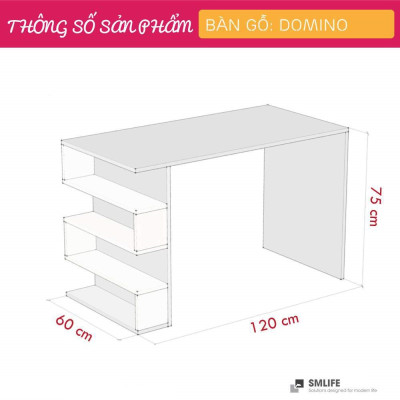 Bàn làm việc bằng gỗ hiện đại thiết kế nhỏ gọn SMLIFE Domino