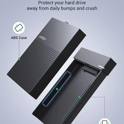 Ugreen UG30727CM471TK 50CM 10TB Hộp đựng ổ cứng 2,5 inch SATA 3 USB Type-C USB 3.1 Gen 2 tốc độ truyền 6Gbs Hàng chín - HÀNG CHÍNH HÃNG
