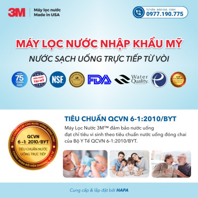 [SIÊU TỐC] Máy Lọc Nước 3M BREW120-MS Công nghệ NANO 3M, Không Dùng Điện - Hàng Chính Hãng 3M, Nhập Khẩu Mỹ