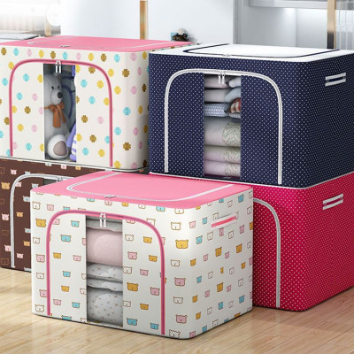 Túi vải đựng quần áo chăn màn khung sắt gấp gọn cỡ đại 66L - Túi vải đựng đồ đa năng chống thấm nhiều mẫu mã, họa tiết cao cấp - Hàng chính hãng D Danido