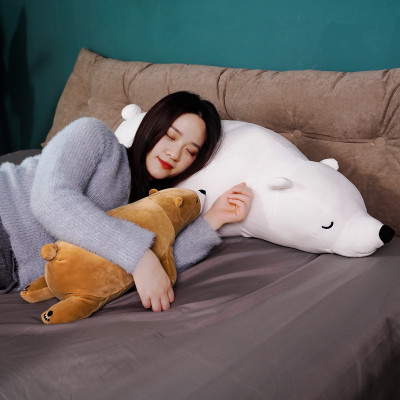 Gấu Bông Gấu Bắc Cực Ice Bear Nằm Dễ Thương Mềm Mịn Mẫu Mới (35cm--->65cm) Gối Ôm Gấu Bắc Cực Nằm Hàng Cao Cấp Vải Miniso 4 Chiều Co Giãn Êm Ái