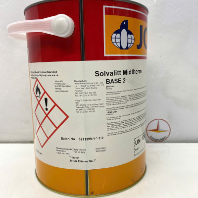 Sơn chịu nhiệt Jotun Solvalitt Midtherm (260°C) Base 2 màu xanh - Blue 0599_ 5L