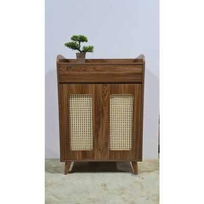 Kệ tủ giày cánh mây chân gỗ