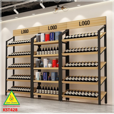 Kệ trưng bày sản phẩm, hàng hóa , kệ trang trí khung sắt mặt gỗ KST428 - NỘI THẤT LẮP RÁP VIENDONGADV