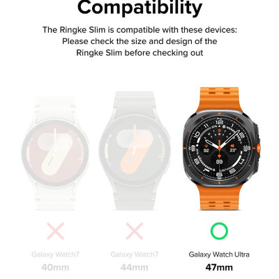 Vỏ ốp kèm dán cường lực cho Galaxy Watch Ultra RINGKE Slim & Glass - Hàng Chính Hãng