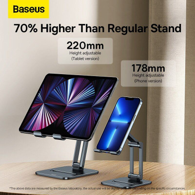 Đế giữ điện thoại/ Ipad Baseus Desktop Biaxial Foldable Metal Stand LUSZ- Hàng chính hãng