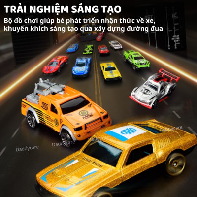 Ô tô đồ chơi mô hình cao cấp Mini Alloy Racing Cars Mideer set xe hơi cảnh sát, xe tải cho bé trai